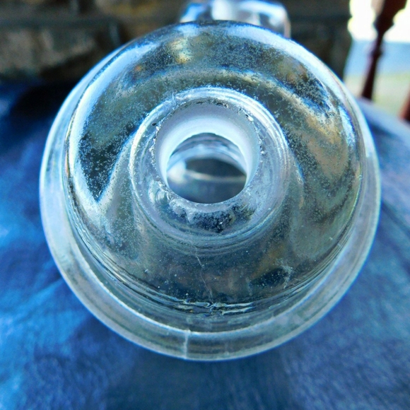 2 Vintage Clear Glass Insulators Pre-drilled 1/2" - Picture 4 of 5